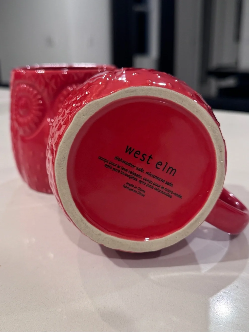 Pair of West Elm Red Owl Coffee Mugs